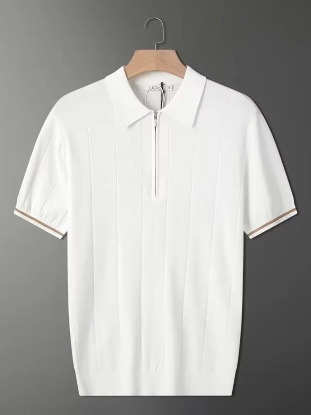 Men's Full Size Quarter Zip Short Sleeve Polo Plus Size, image 2