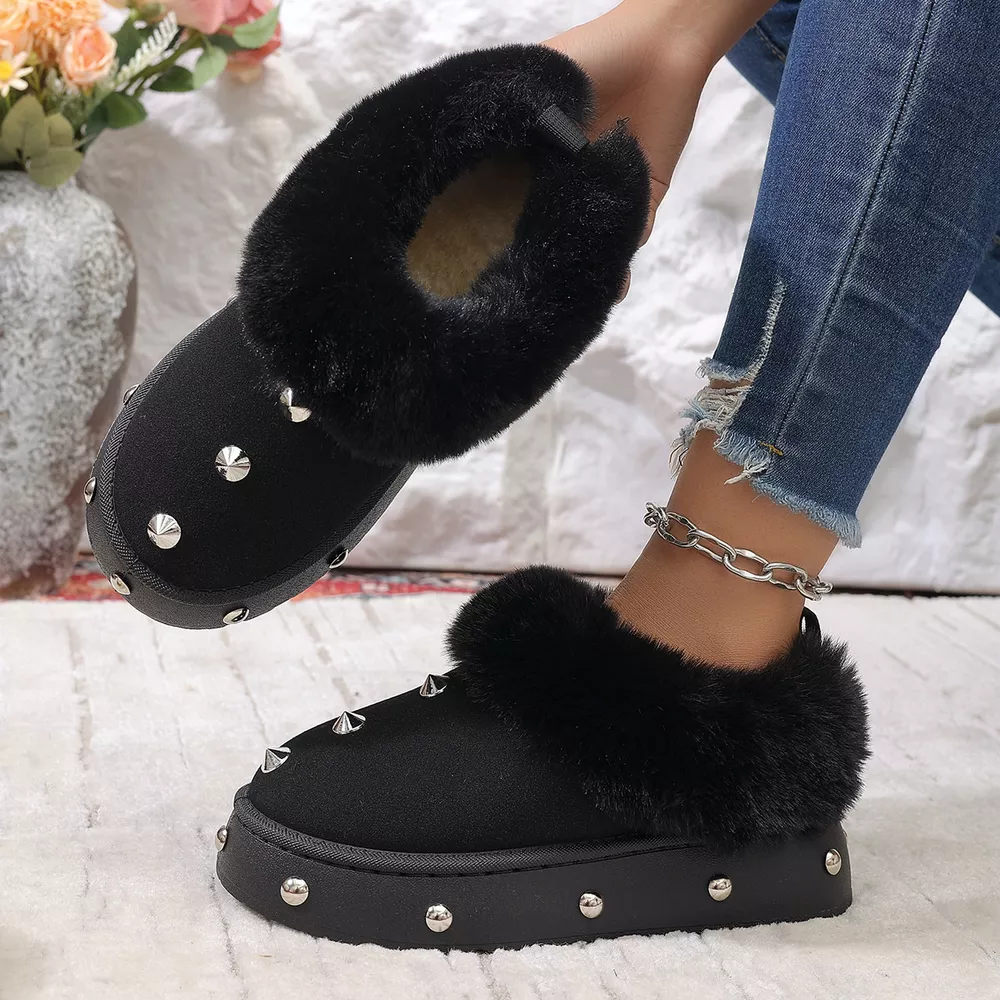 Studded Platform Faux Fur Lined Winter Boots, image 4