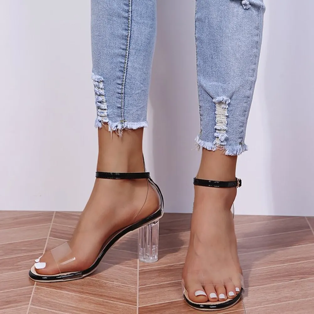 Block Heel Ankle Strap Sandals, image 4