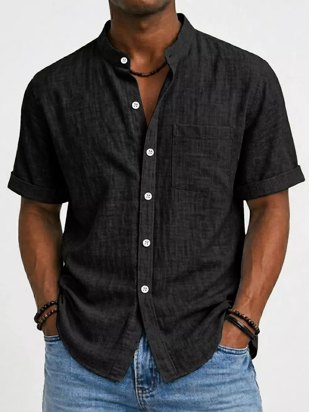 Men's Full Size Button Up Short Sleeve Shirt Plus Size, image 2