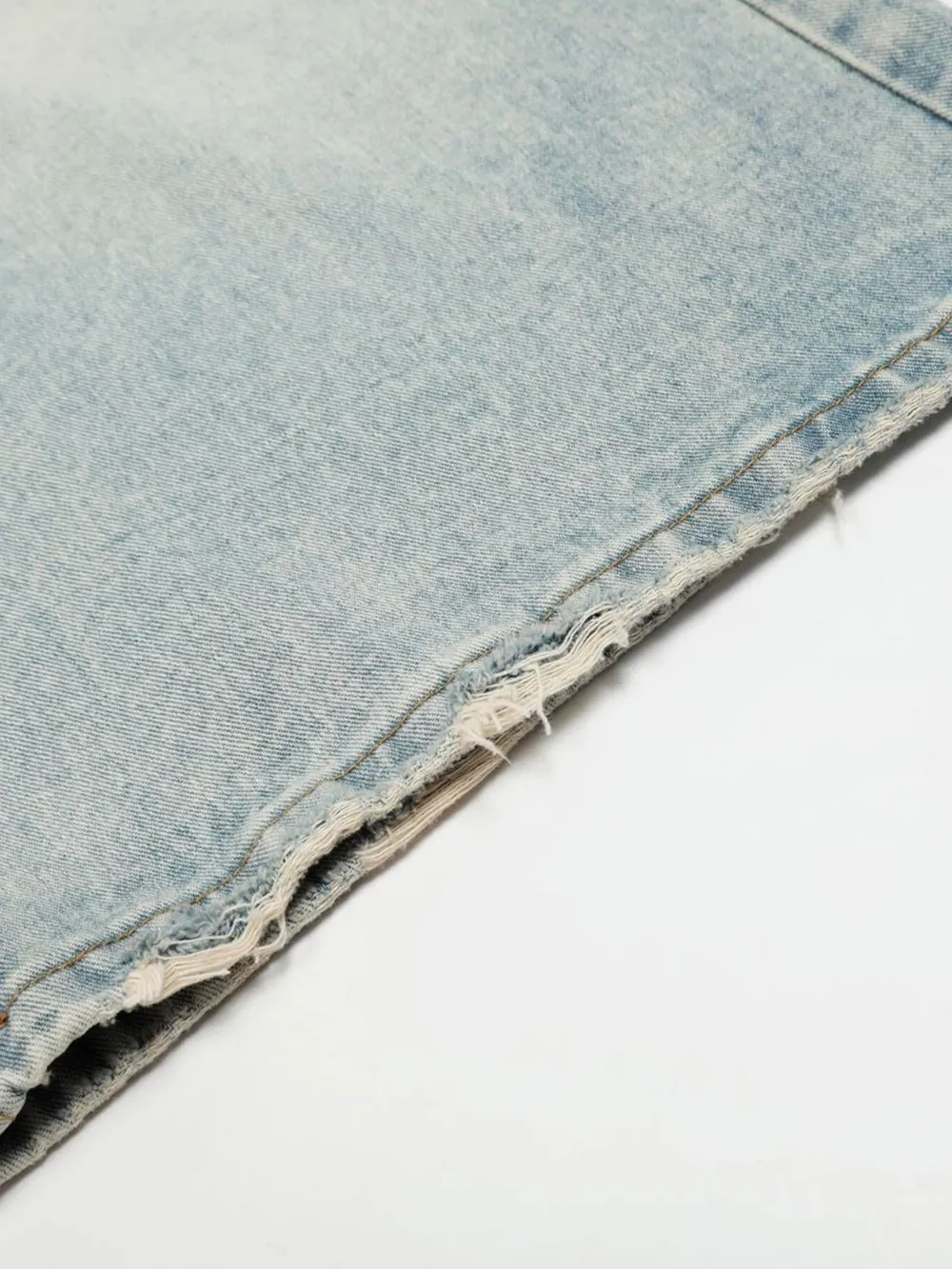 Men's Wash Wide Leg Denim Shorts, image 8