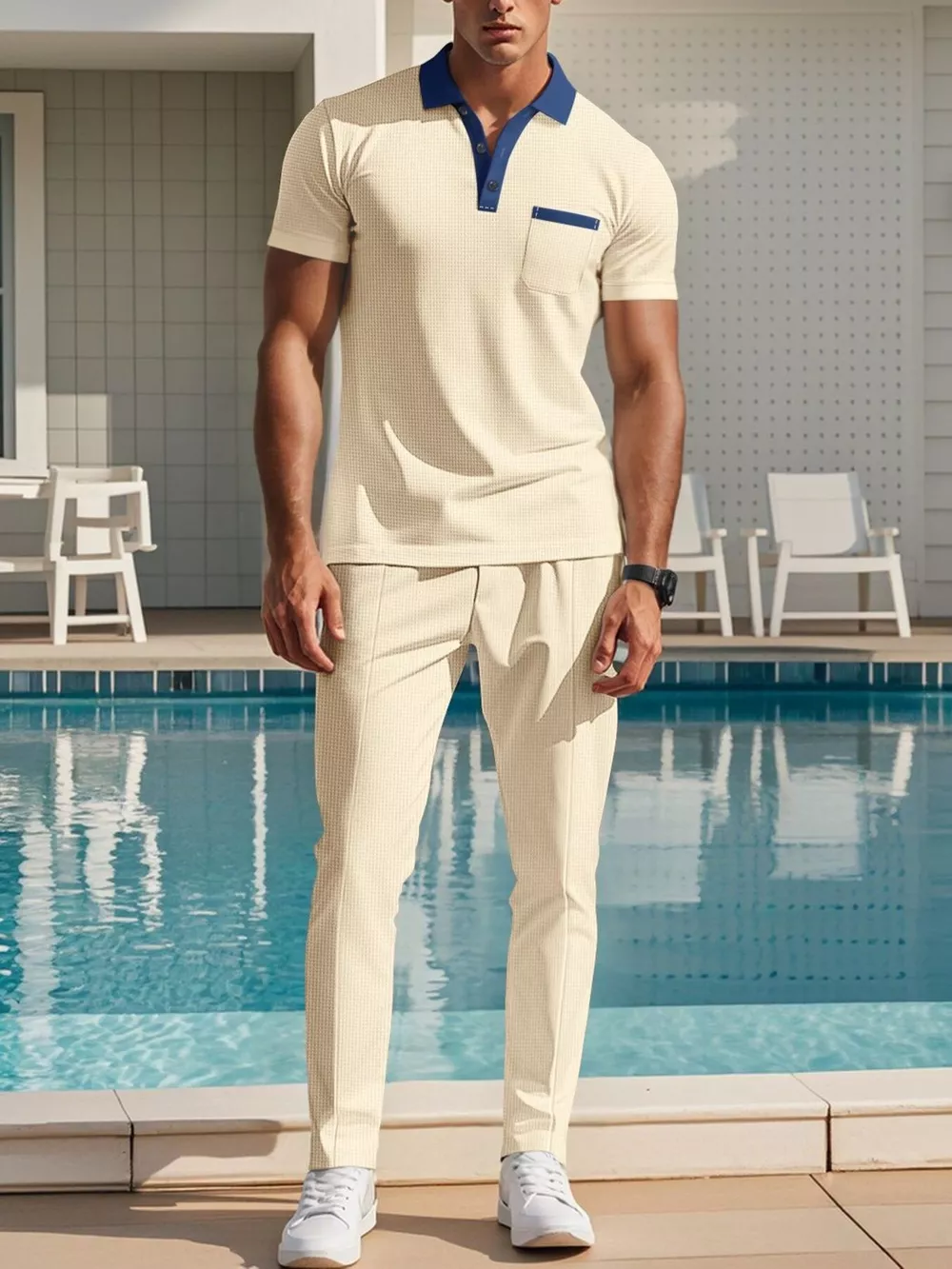 Men's Full Size Short Sleeve Polo and Pants Set Plus Size, image 14