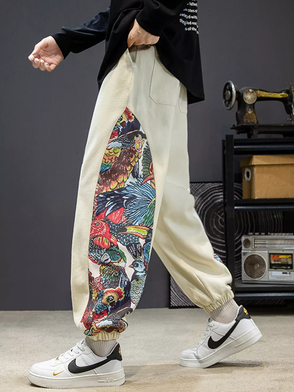 Men's Plus Size Printed Side Panel Joggers, image 5