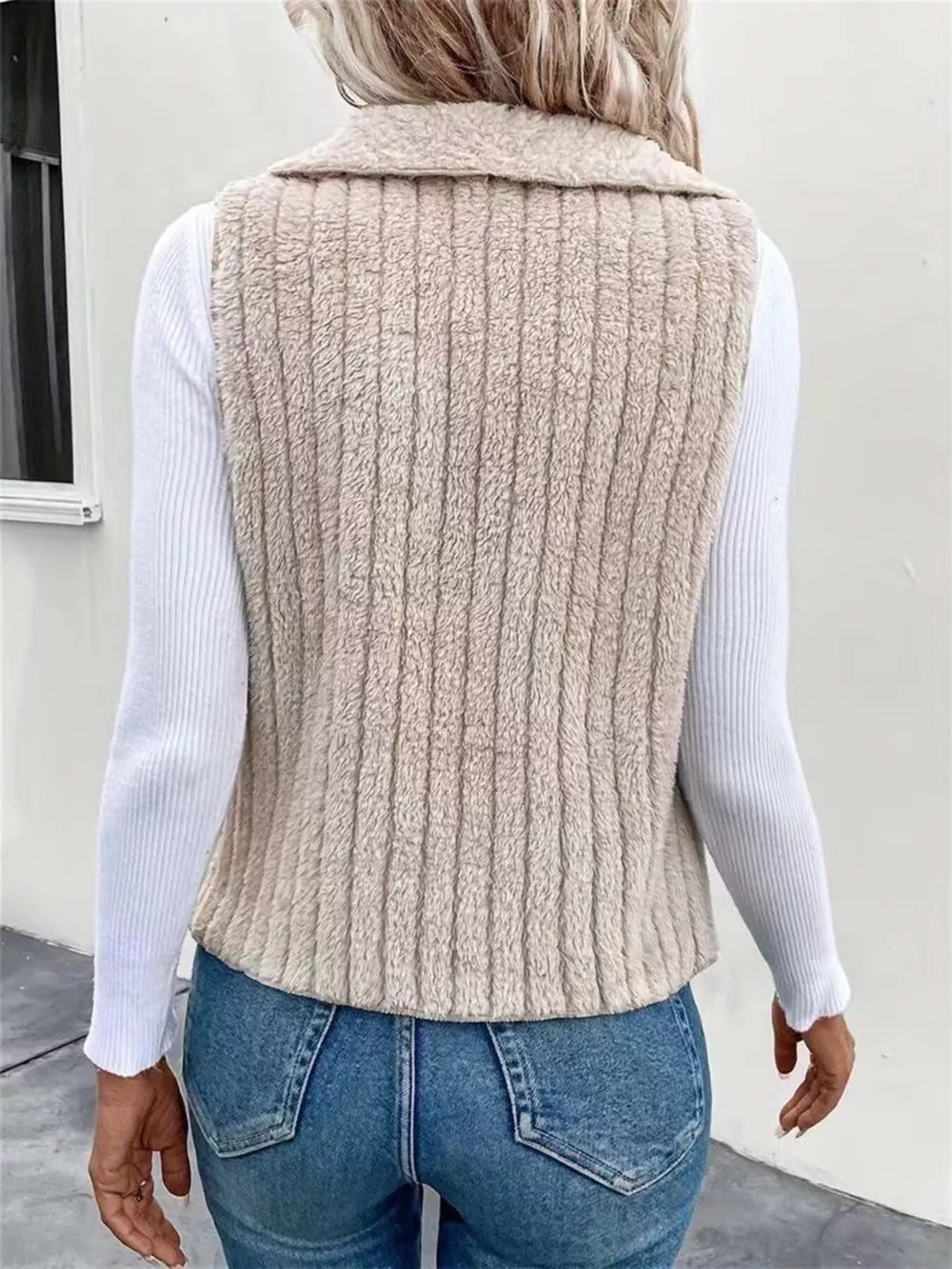 Cozy Fleece Open Front Vest Coat, image 12