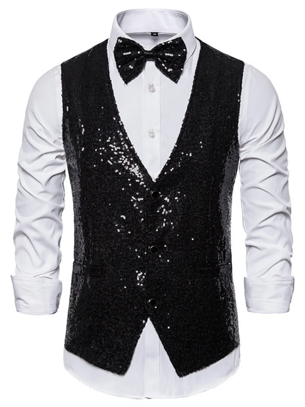 Men's Sequin Slim Fit Vest