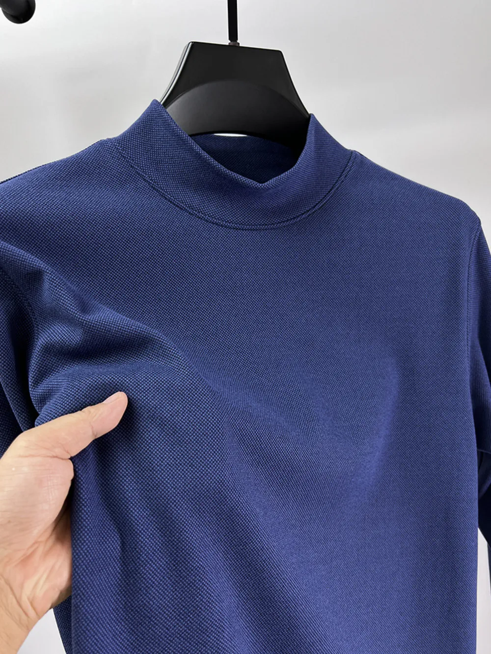 Men's Plus Size Mock Neck Long Sleeve Top, image 6