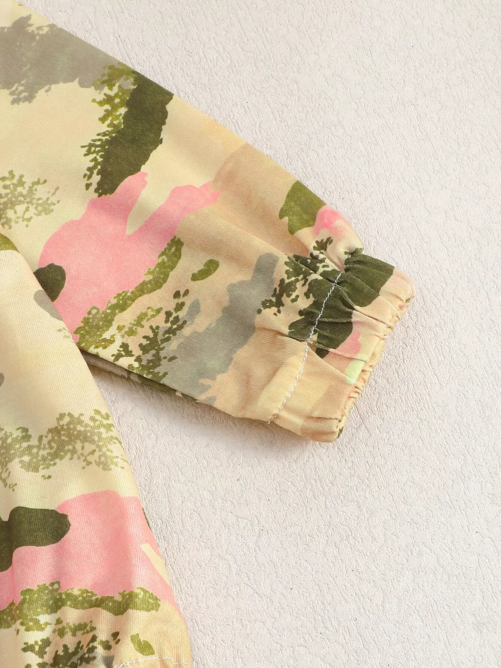 Children's Camouflage Print Long Sleeve One-Piece with Bow, image 7