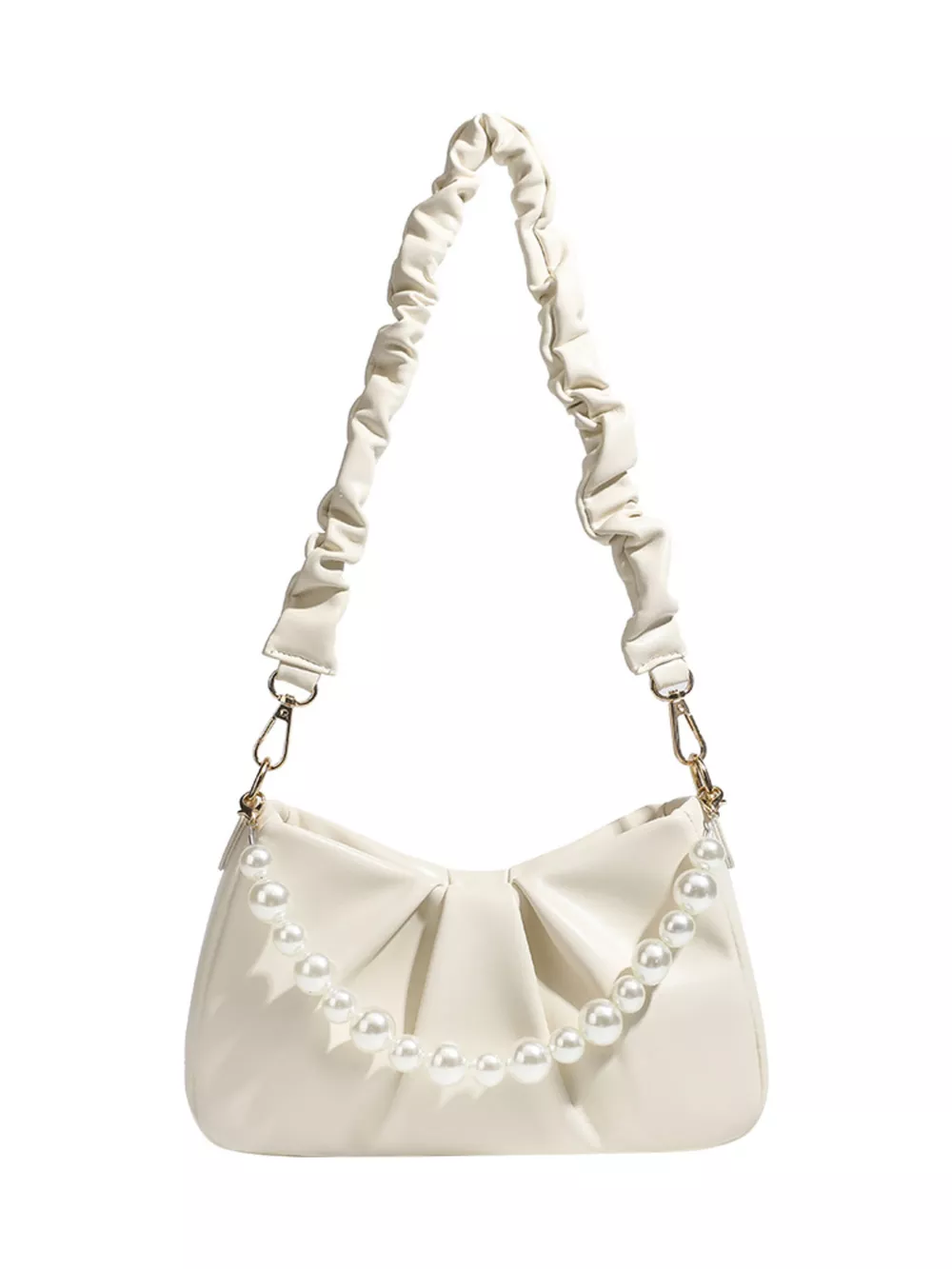 Ruched Handle Pearl Decor Crossbody Bag, image 7