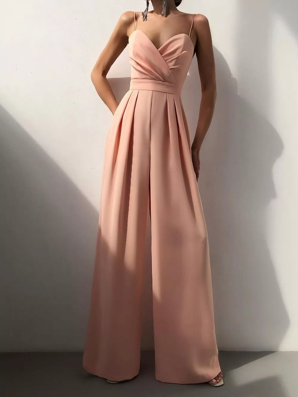 Full Size Spaghetti Strap Wide Leg Jumpsuit Plus Size, image 15