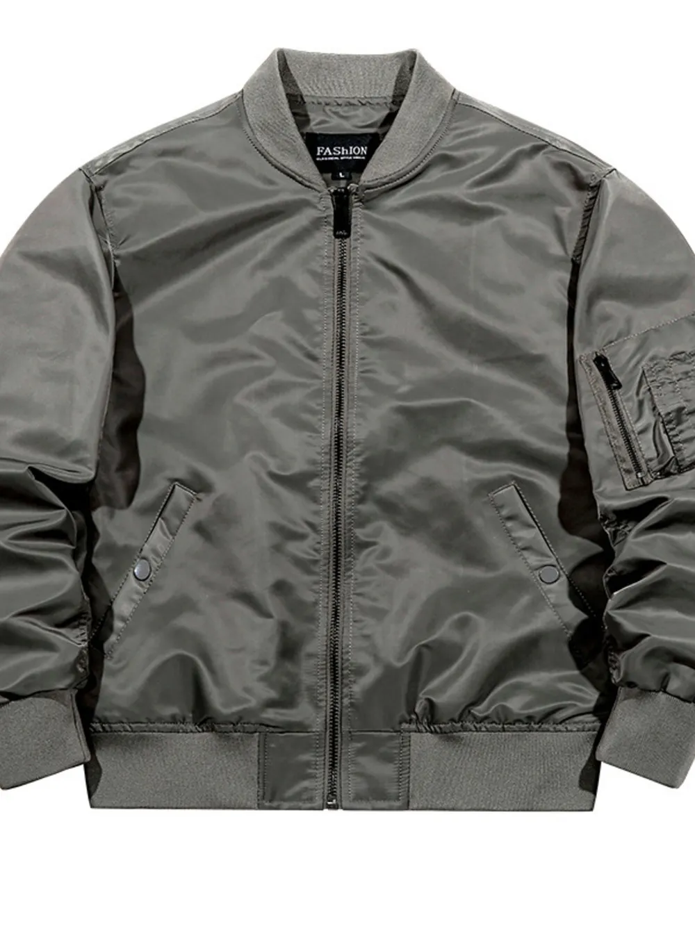 Men's Full Size Zip Up Long Sleeve Jacket Plus Size, image 3