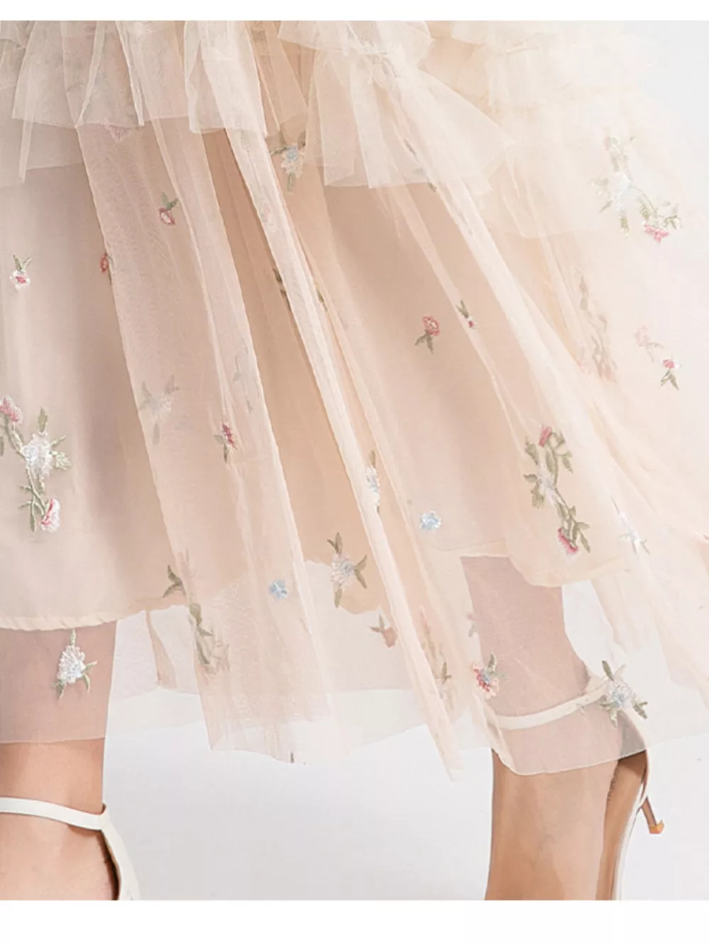 Floral Tulle Layered Maxi Dress, image 10
