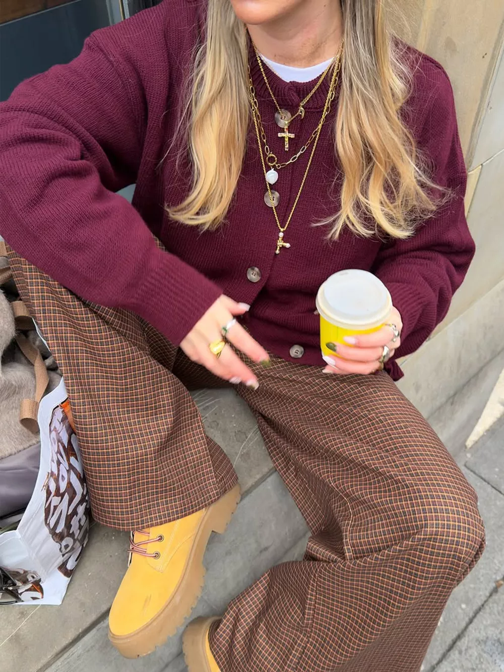 Button Up Dropped Shoulder Cardigan, image 3