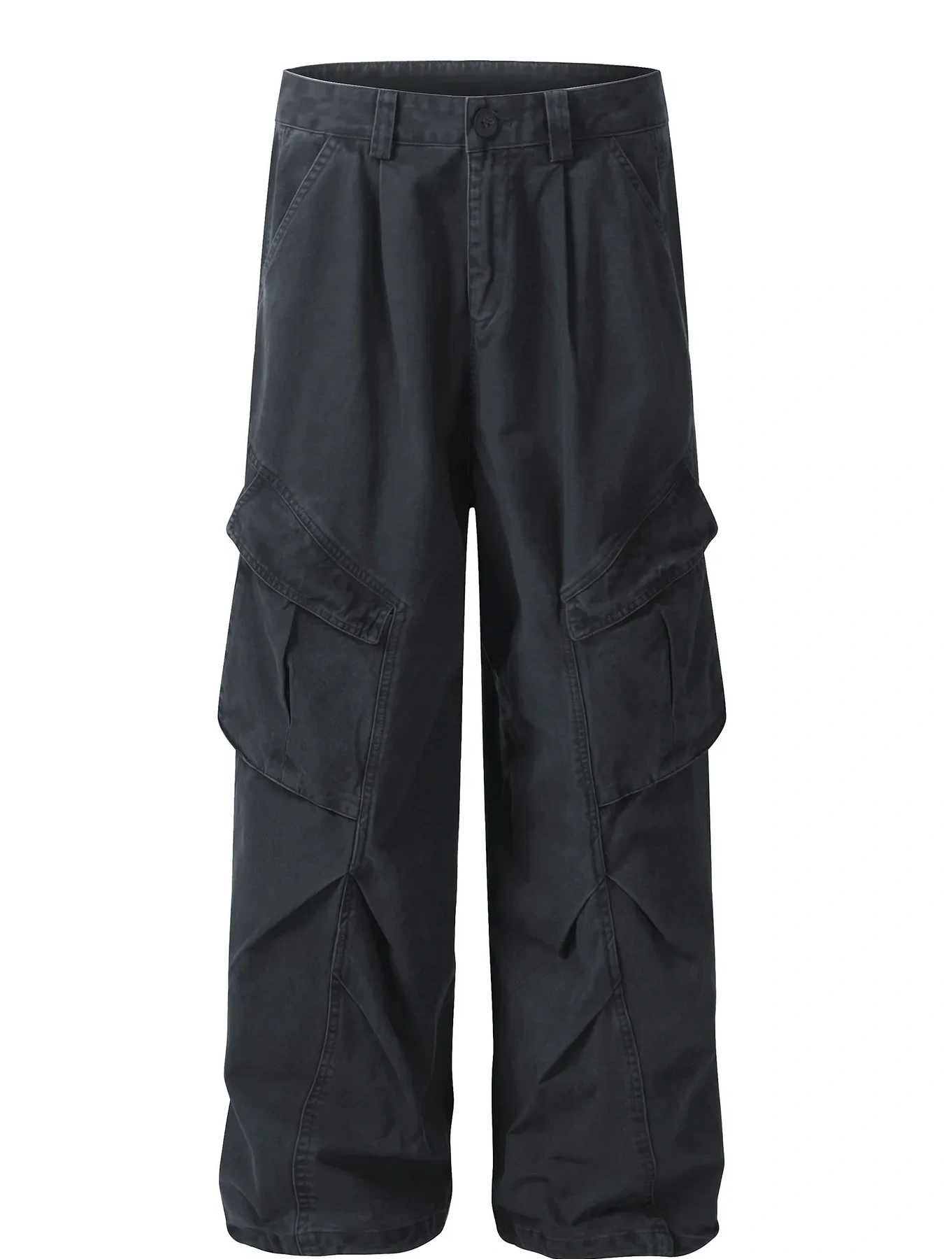 Men's Wide Leg Cargo Pants with Multi Pockets, image 2