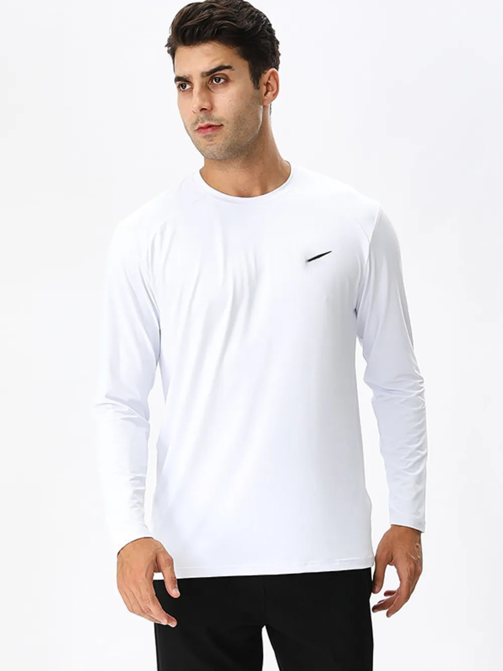 Men's Plus Size Round Neck Long Sleeve Active T-Shirt, image 4