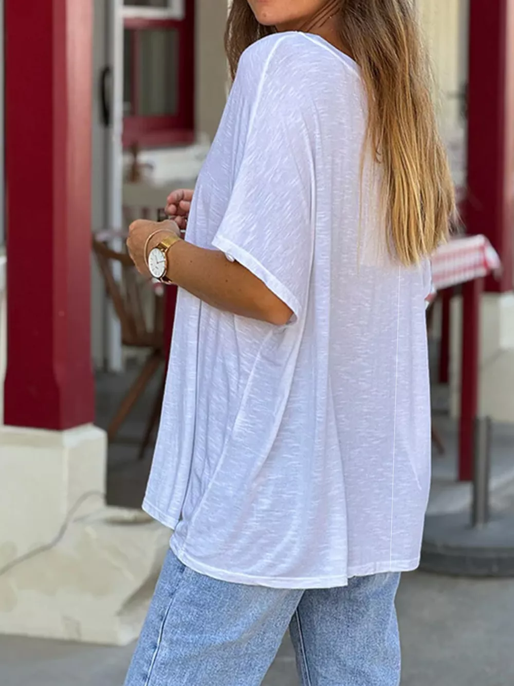 Casual V-Neck Relaxed Fit T-Shirt, image 7