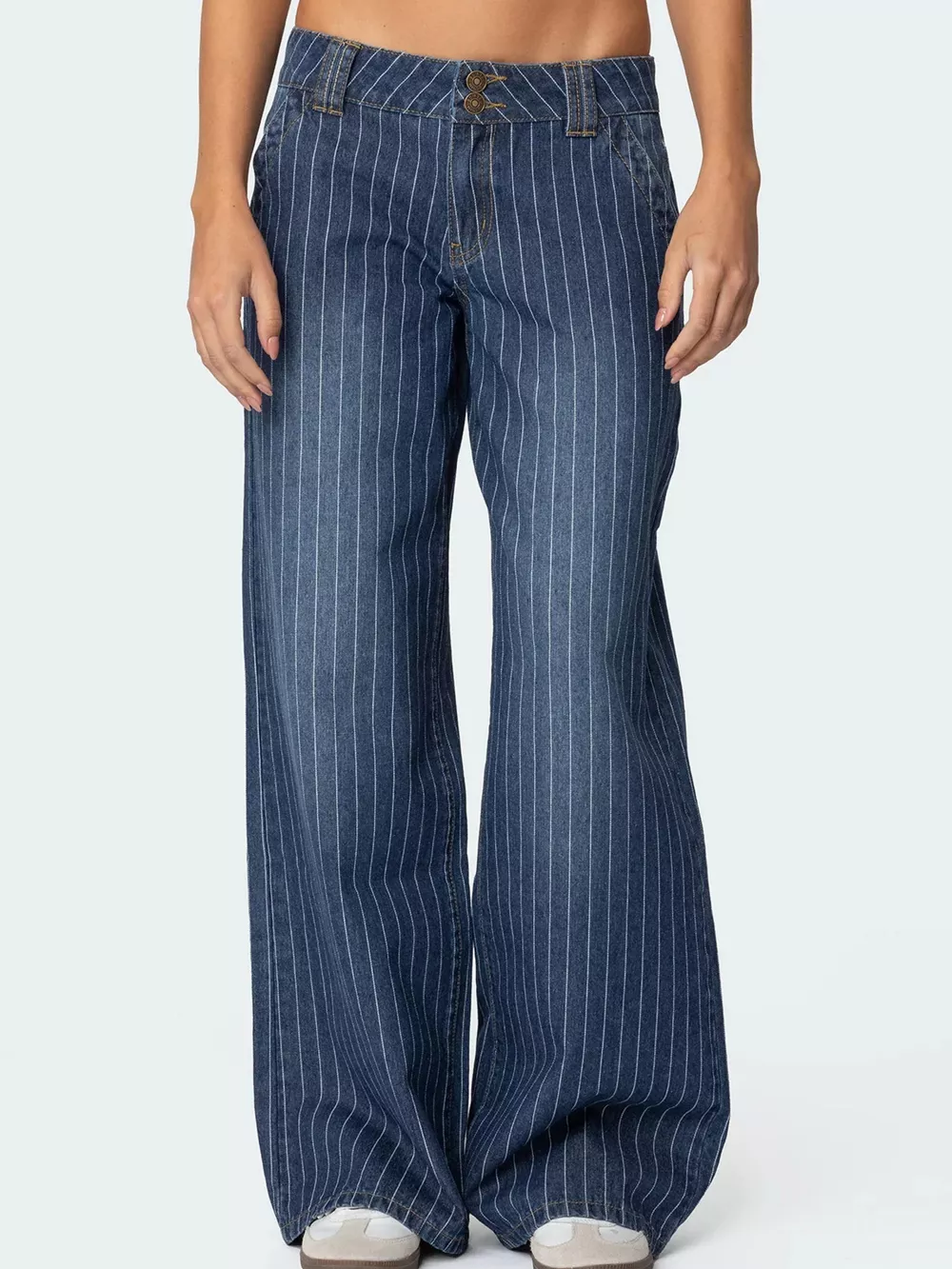Striped Wide Leg Jeans