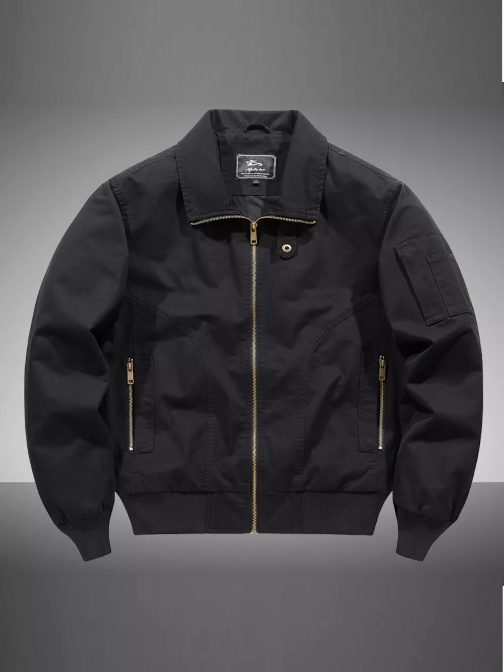 Men's Plus Size Casual Zip Up Bomber Jacket
