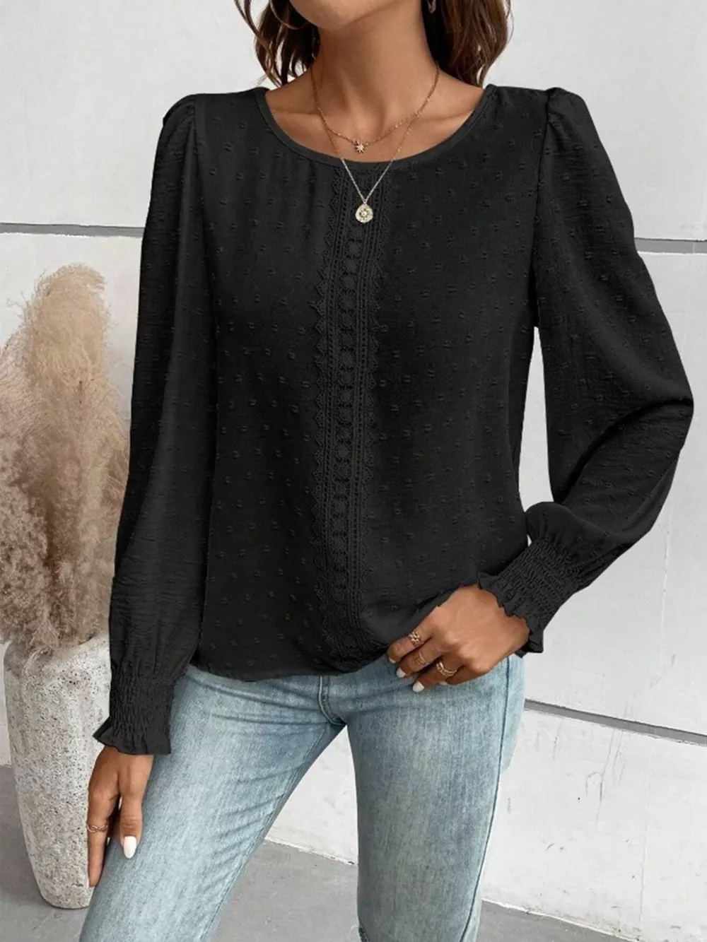 Swiss Dot Long Sleeve Blouse, image 8