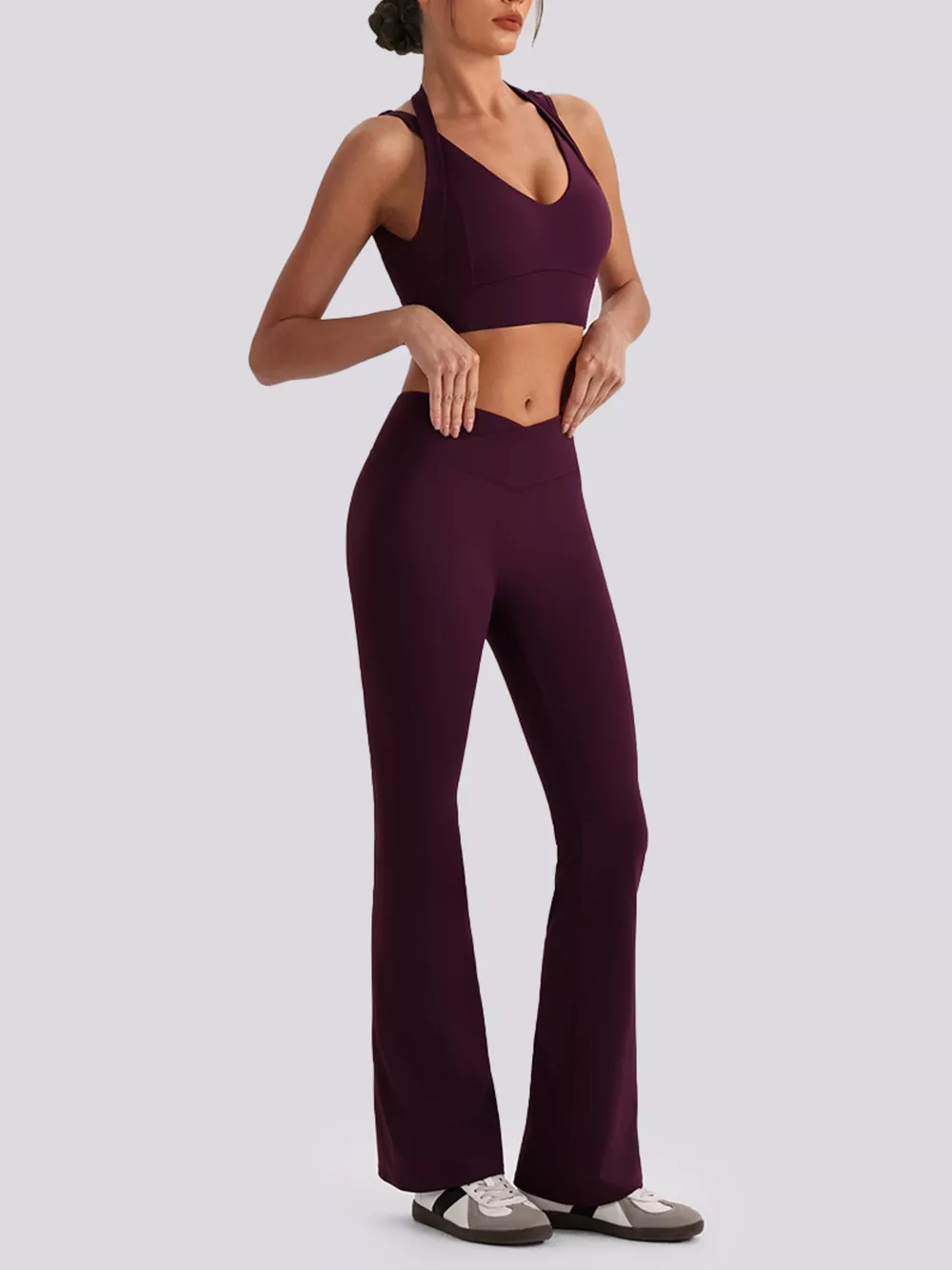 Seamless Criss-Cross V-Neck Tank and Leggings Active Set, image 11