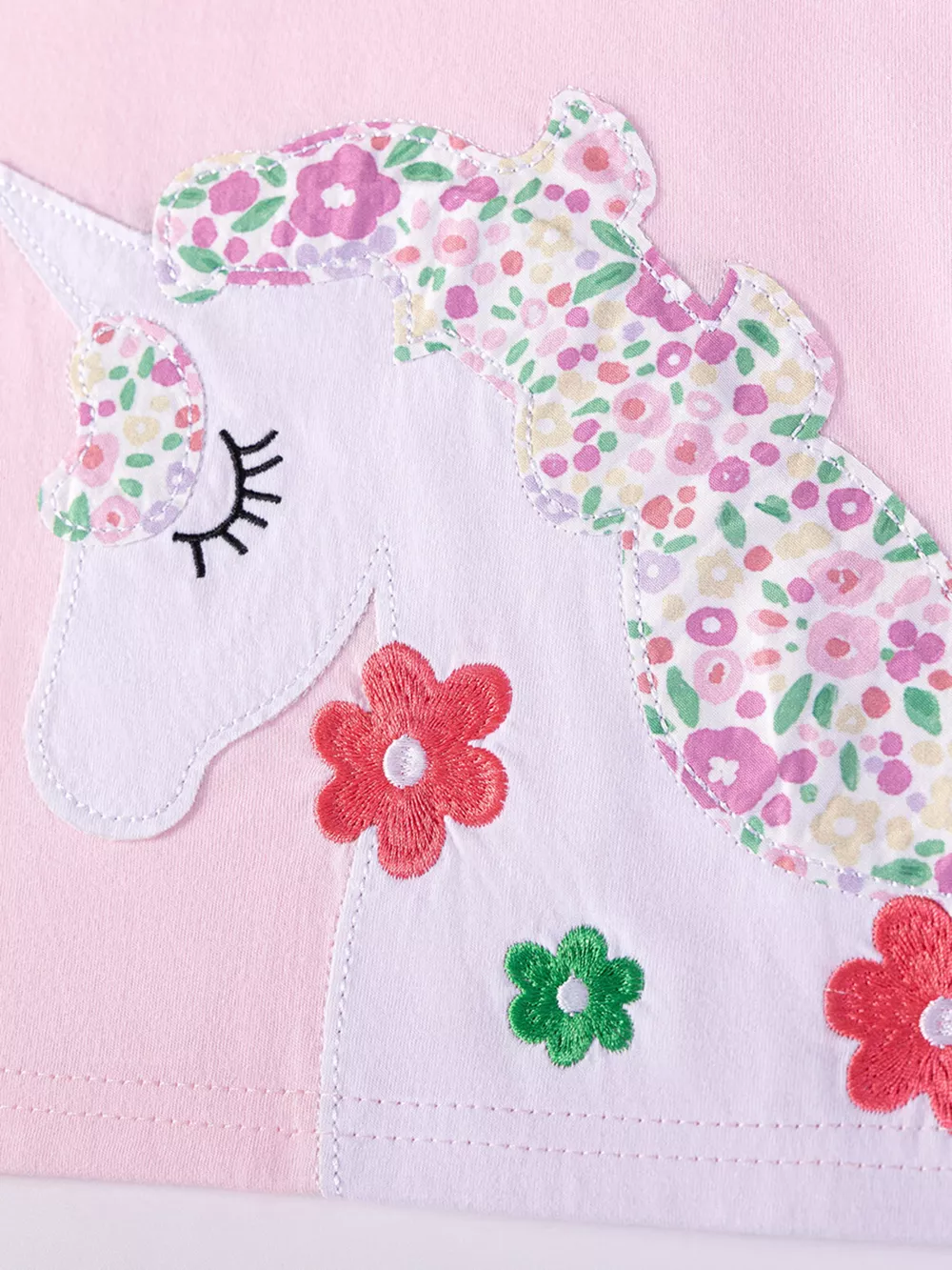 Children's Floral Unicorn Top and Shorts Set, image 3