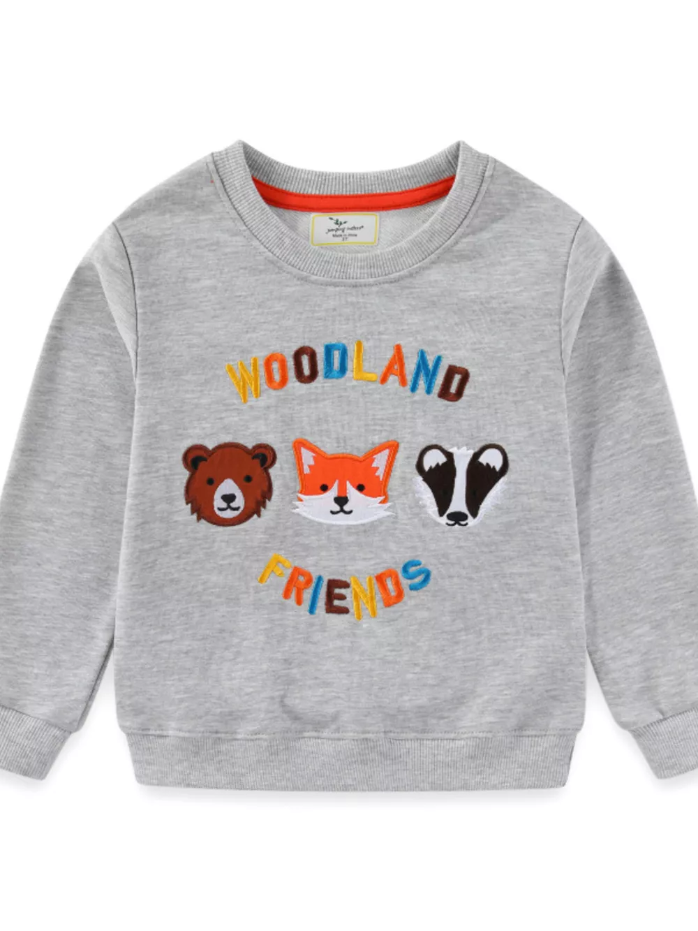 Children's Woodland Friends Embroidered Crewneck Sweatshirt