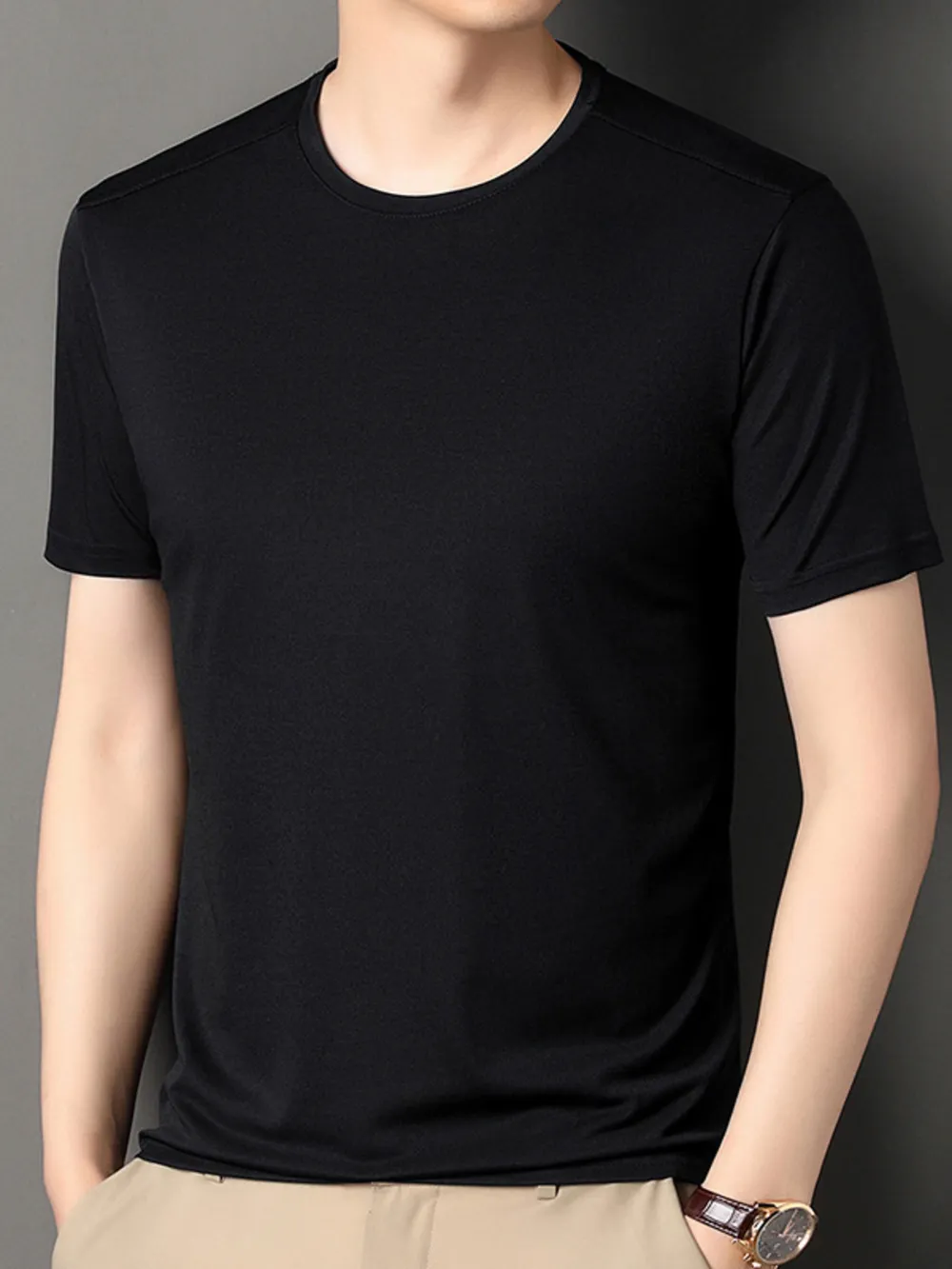 Men's Plus Size Round Neck Short Sleeve T-Shirt