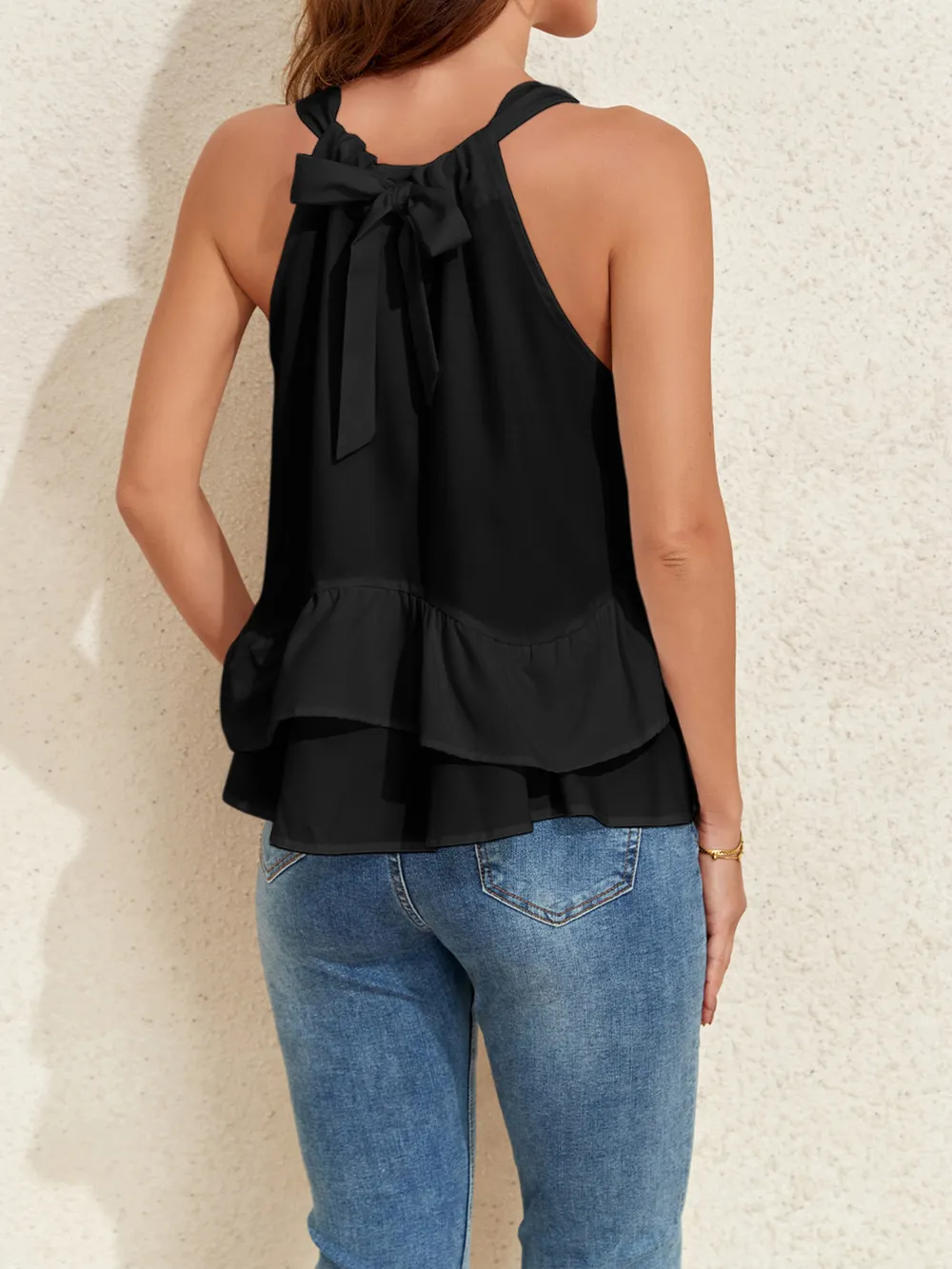 Ruffled Printed Halter Neck Cami Top, image 12
