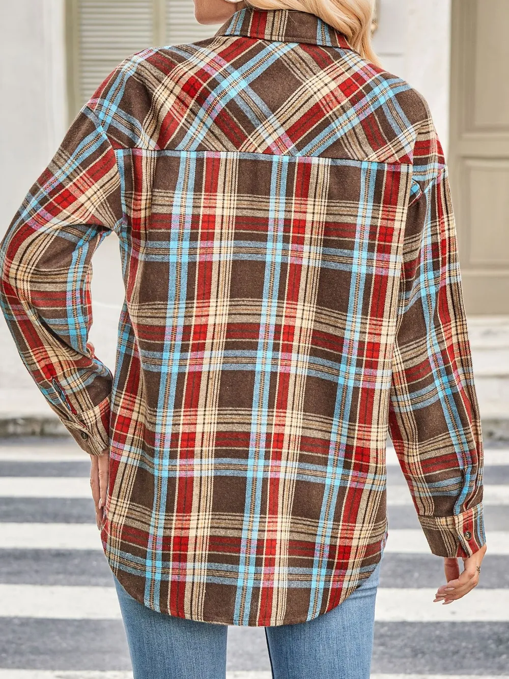 Plaid Button Up Long Sleeve Shirt, image 2