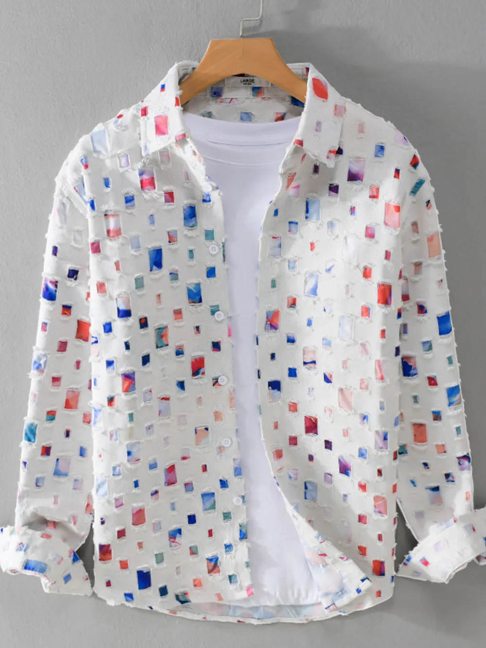 Men's Plus Size Casual Button-Up Shirt, image 3