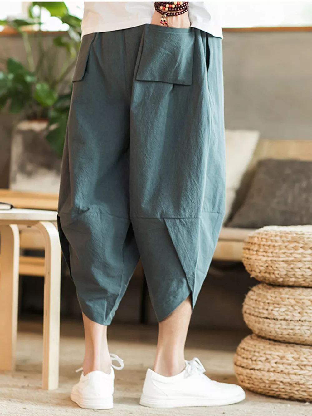 Men's Plus Size Loose Fit Cropped Pants, image 4