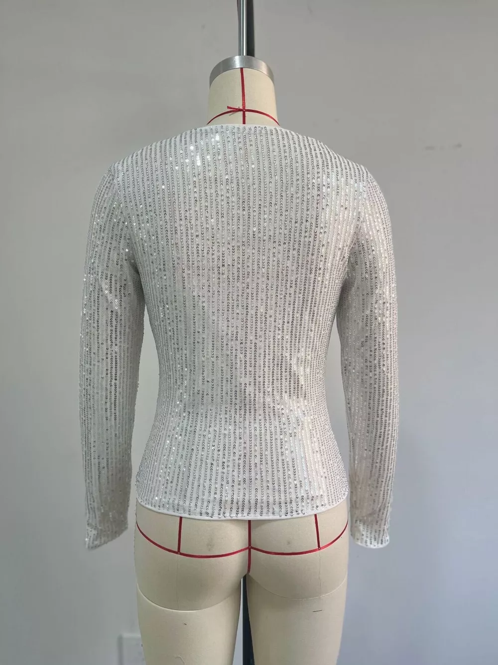 Sequin Long Sleeve Crop T-Shirt, image 16