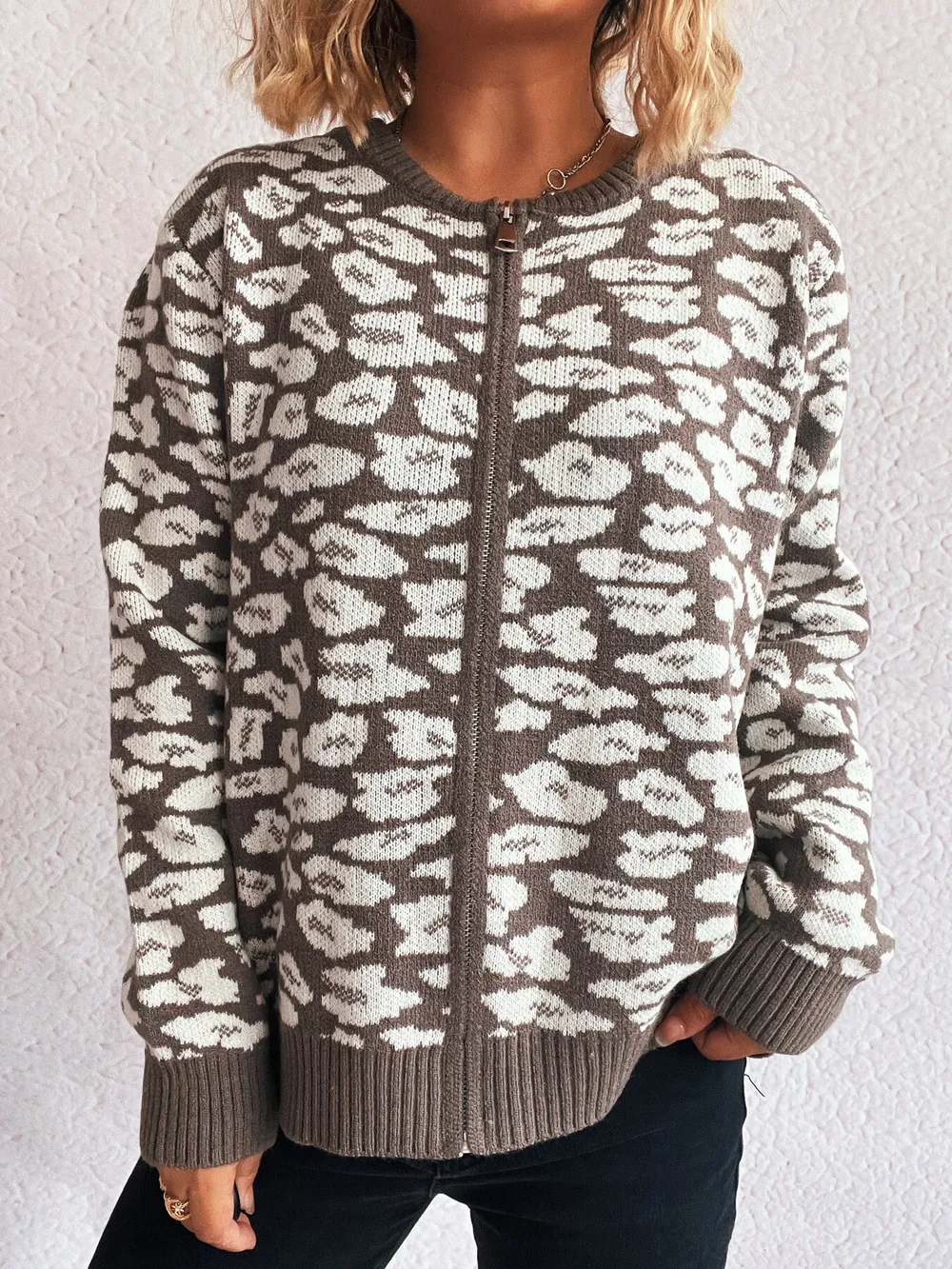 Zip Up Long Sleeve Cardigan, image 12