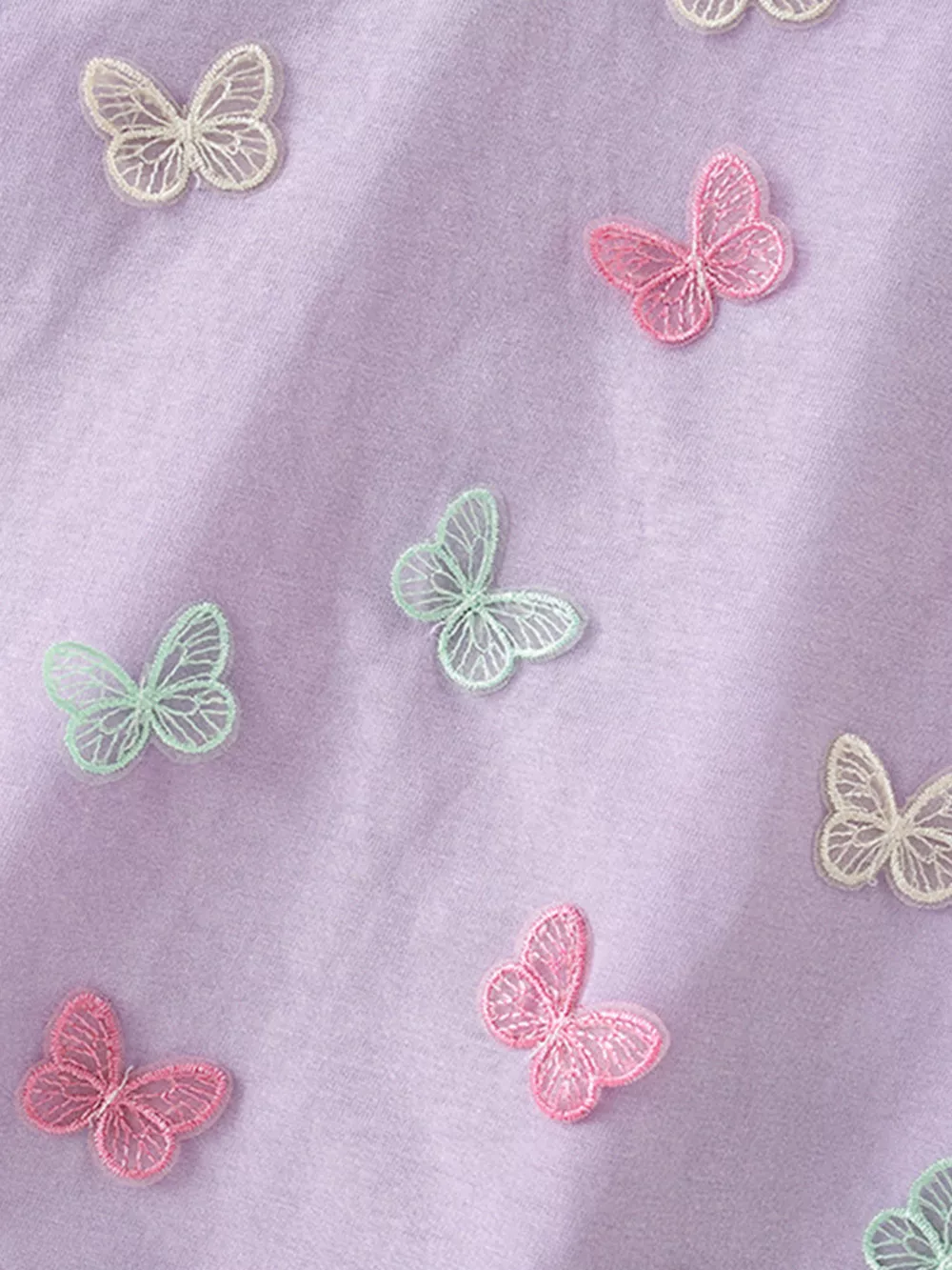 Children's Butterfly Applique Crew Neck T-Shirt, image 3