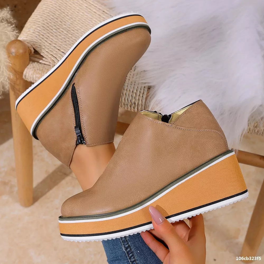 Wedge Ankle Boots with Zipper, image 13