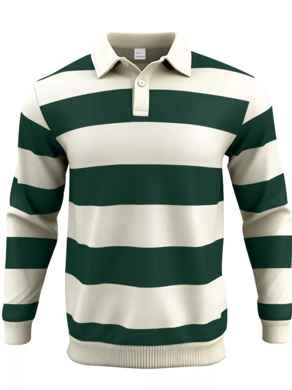 Men's Full Size Classic Striped Long-Sleeve Polo Plus Size, image 3