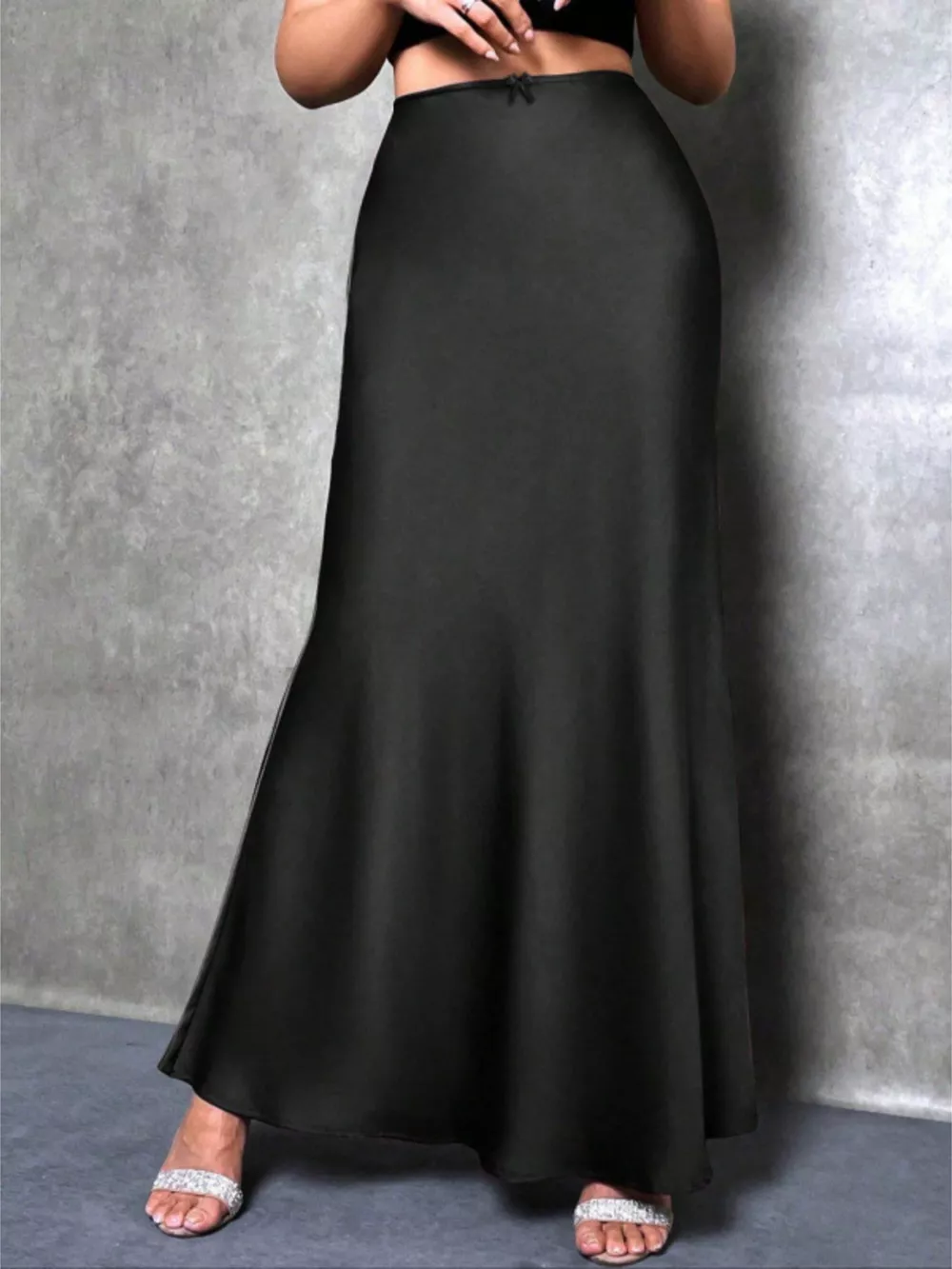 High Waist Satin Maxi Skirt, image 2
