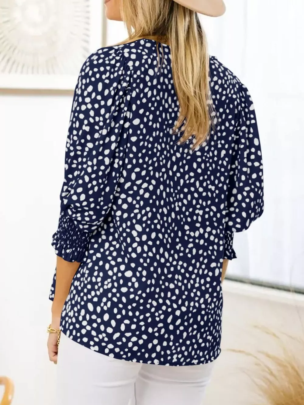 Animal Print Half Sleeve Blouse, image 8