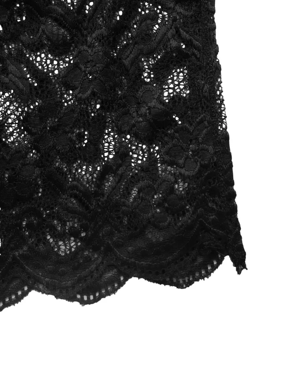 Lace Detail Button-Front Midi Shirt Dress, image 5