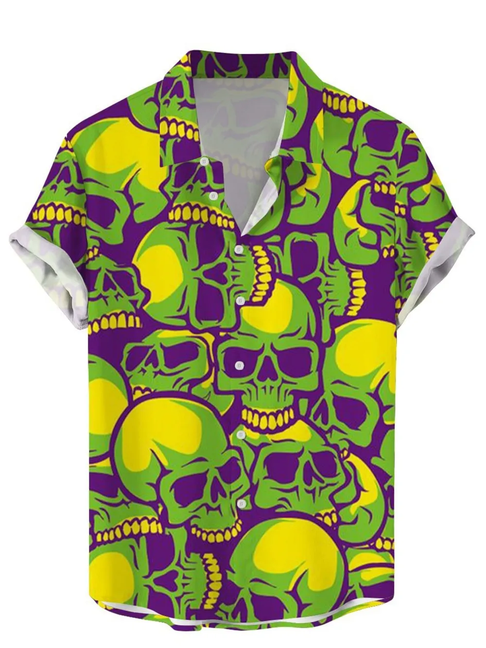 Men's Plus Size Printed Button Up Short Sleeve Shirt, image 4