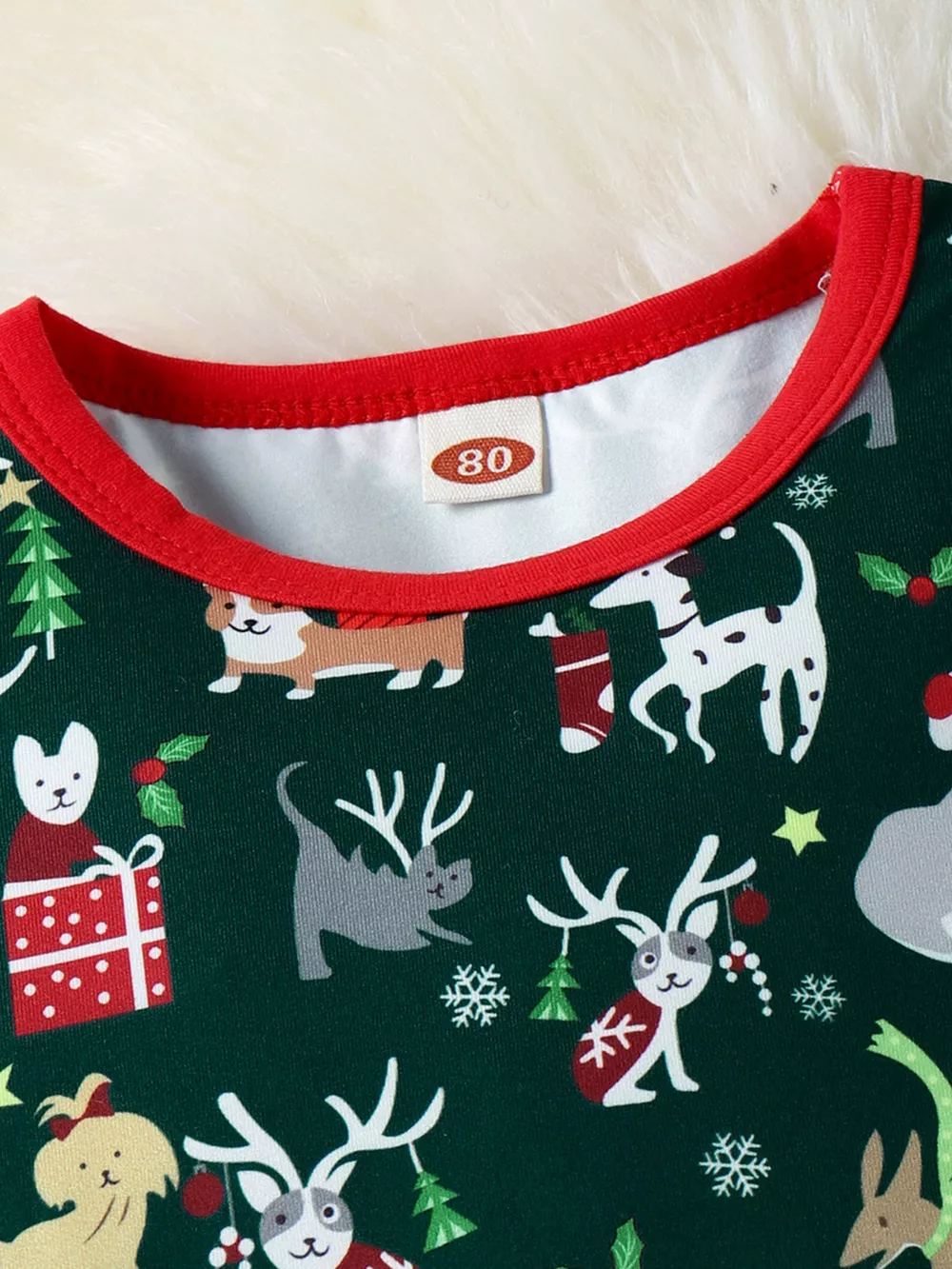 Children's Christmas Print Top and Pants Set, image 3