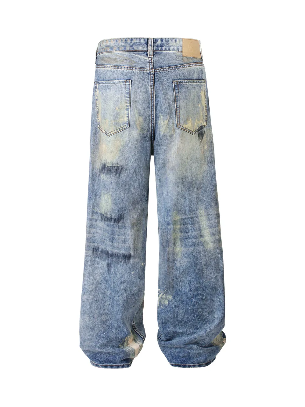 Men's Washed Wide-Leg Baggy Jeans, image 4