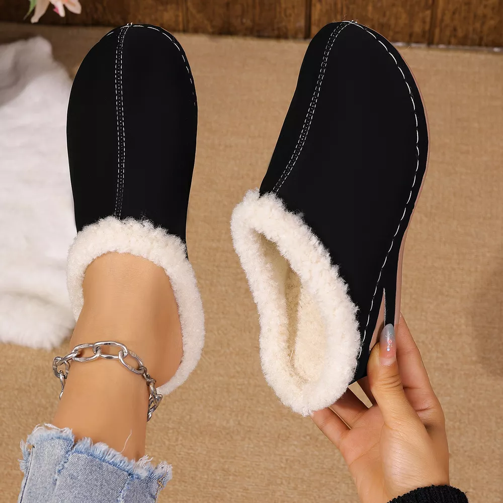 Cozy Plush Lined Wedge Slippers, image 3
