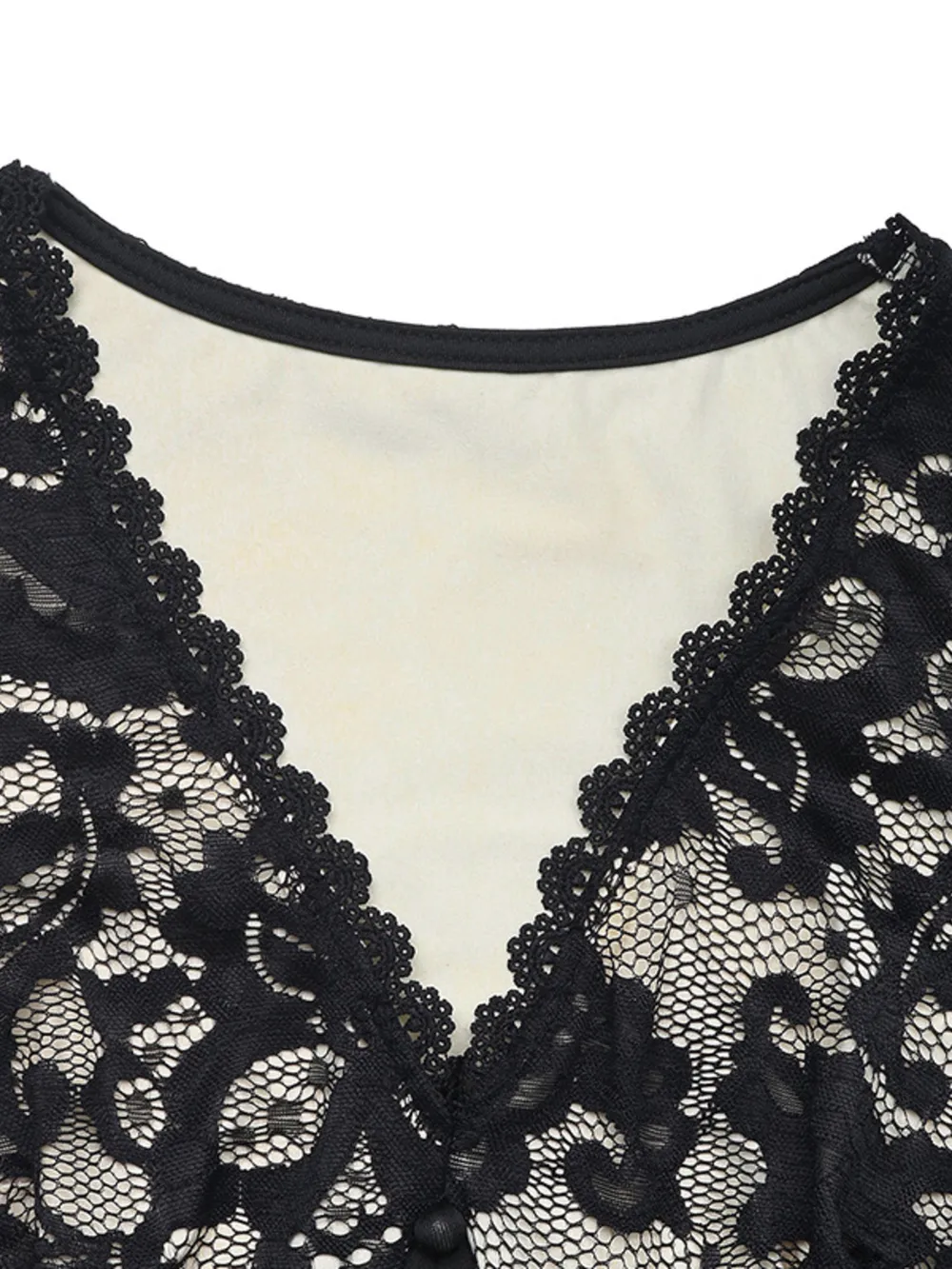 Lace V-Neck Long Sleeve Maxi Dress, image 3