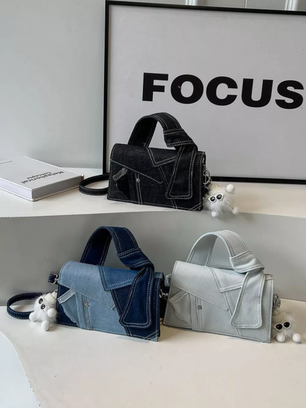 Denim Patchwork Crossbody Bag, image 15