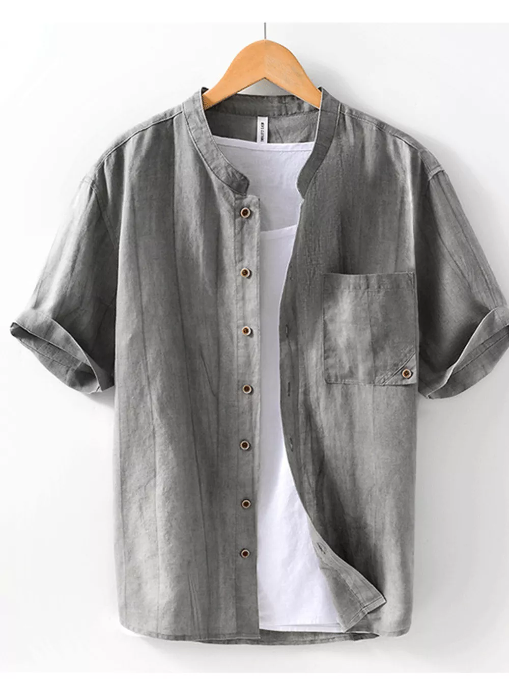 Men's Plus Size Casual Button Up Short Sleeve Shirt, image 4