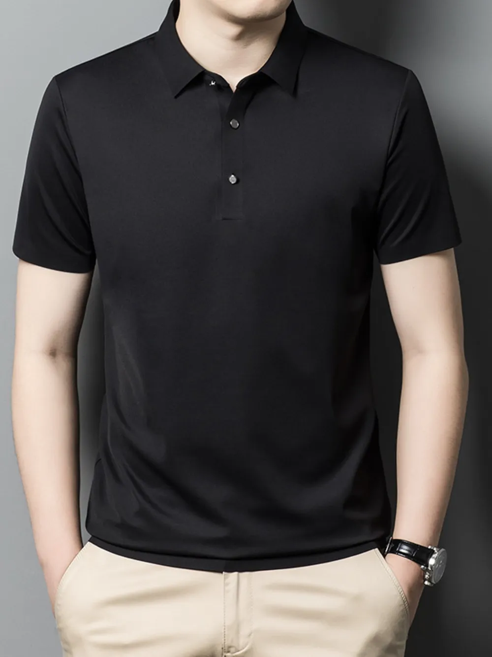 Men's Full Size Collared Neck Short Sleeve Polo Plus Size