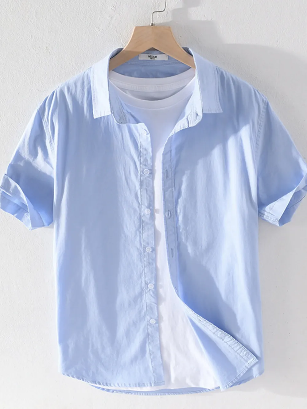 Men's Plus Size Short Sleeve Button-Up Shirt, image 5