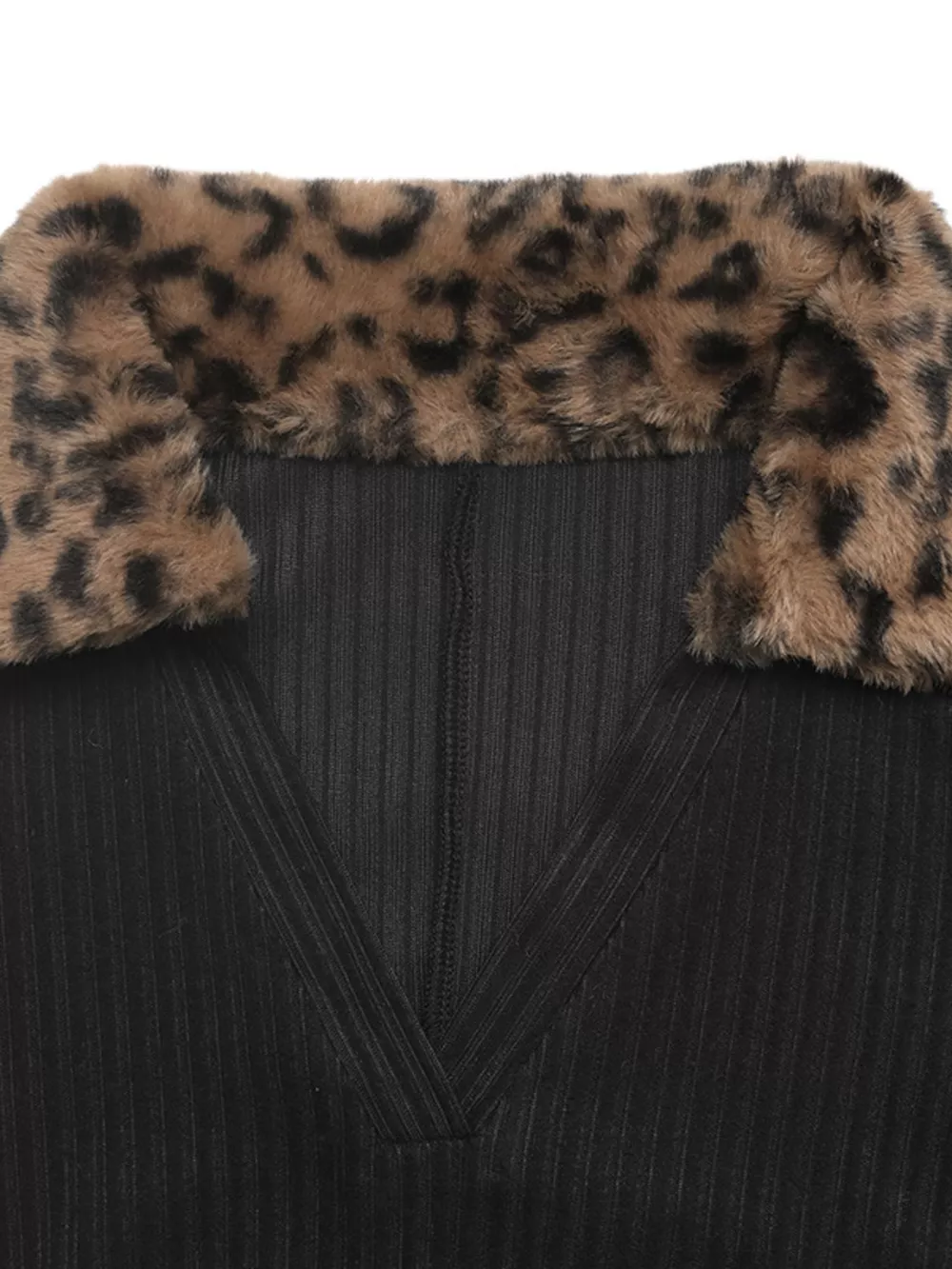 Leopard Cuff Johnny Collar Midi Dress, image 3