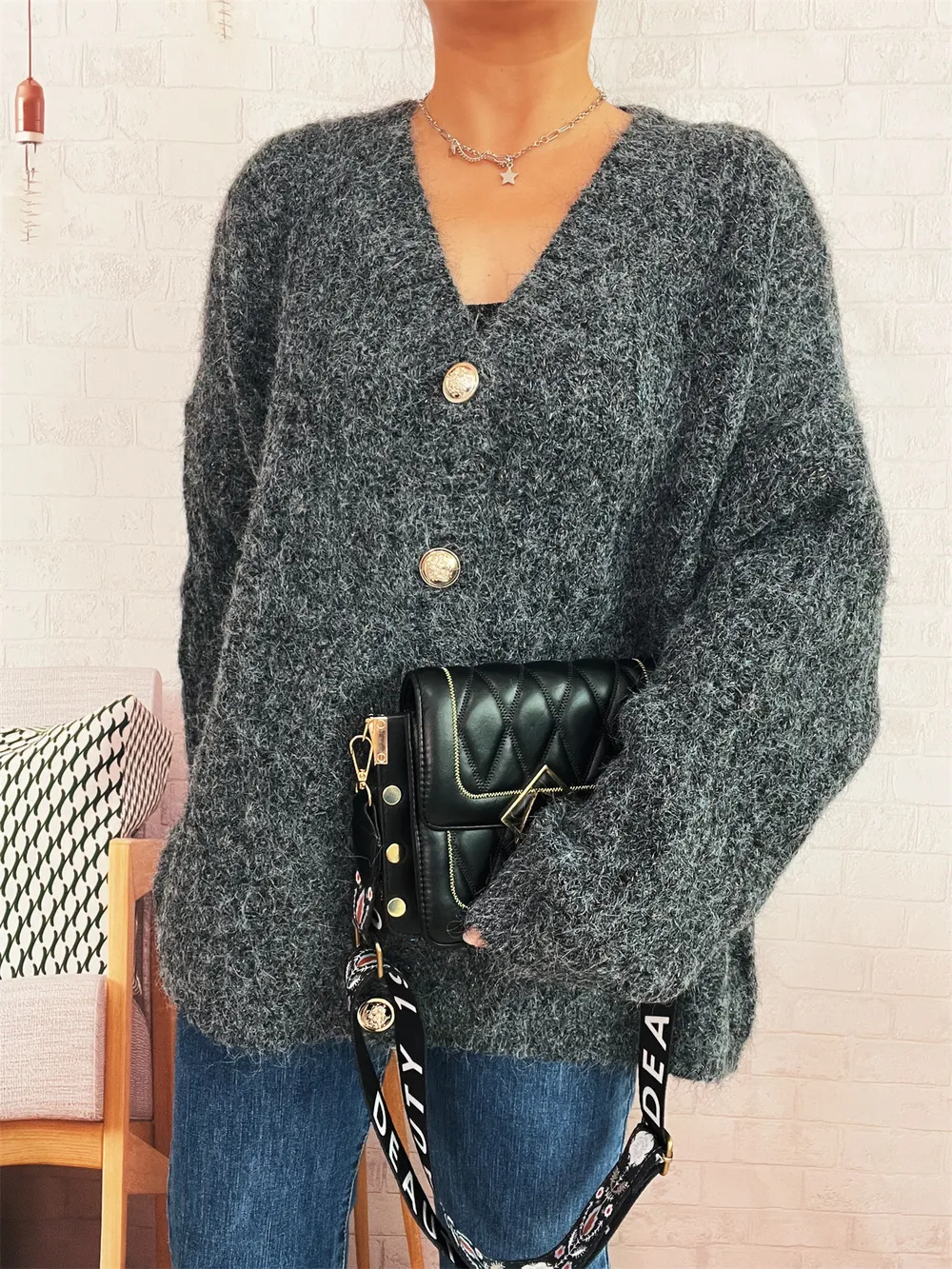Cable Knit Button-Up Cardigan, image 24