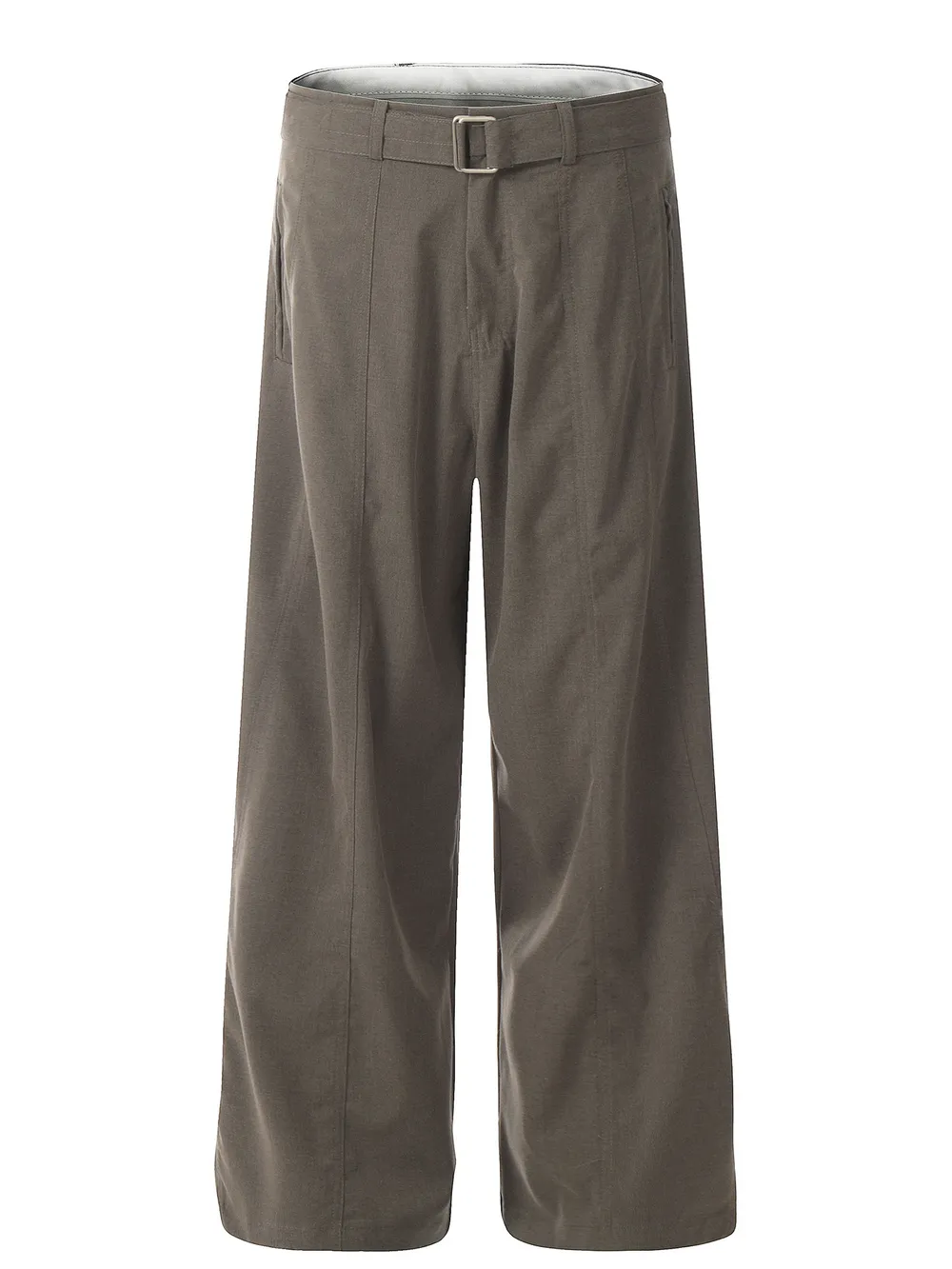 Men's Wide Leg High Waist Pants with Belt, image 4